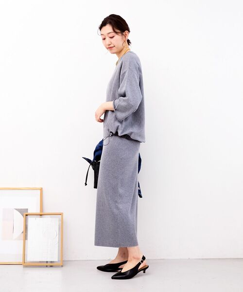 le.coeur blanc（ルクールブラン）の「スウェットライクニットスカート（スカート・レディース・ライトグレー/チャコールグレー・38）」の10枚目の写真