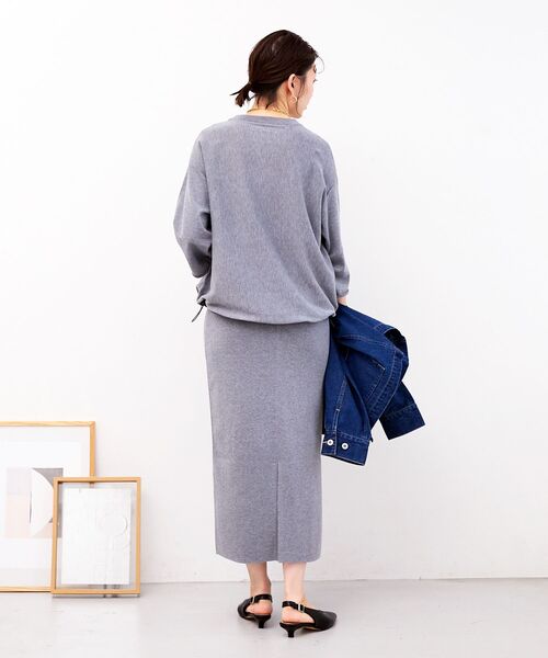 le.coeur blanc（ルクールブラン）の「スウェットライクニットスカート（スカート・レディース・ライトグレー/チャコールグレー・38）」の11枚目の写真