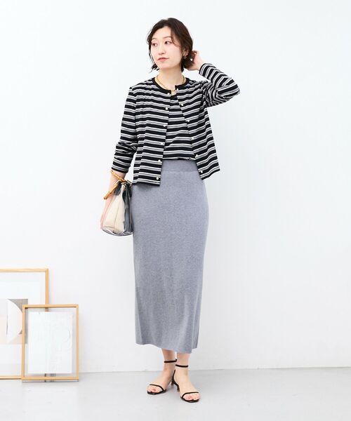 le.coeur blanc（ルクールブラン）の「スウェットライクニットスカート（スカート・レディース・ライトグレー/チャコールグレー・38）」の13枚目の写真