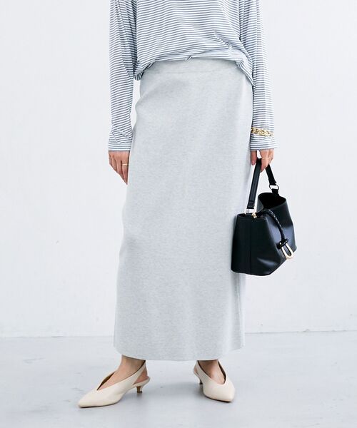 le.coeur blanc（ルクールブラン）の「スウェットライクニットスカート（スカート・レディース・ライトグレー/チャコールグレー・38）」の17枚目の写真