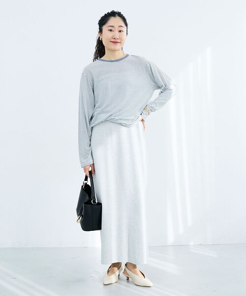 le.coeur blanc（ルクールブラン）の「スウェットライクニットスカート（スカート・レディース・ライトグレー/チャコールグレー・38）」の18枚目の写真