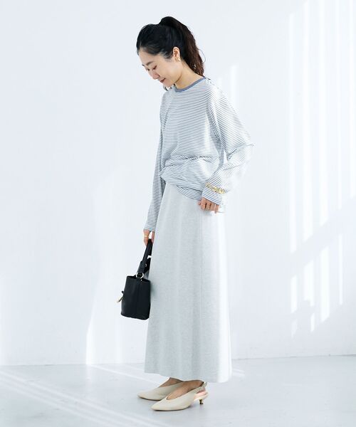 le.coeur blanc（ルクールブラン）の「スウェットライクニットスカート（スカート・レディース・ライトグレー/チャコールグレー・38）」の20枚目の写真