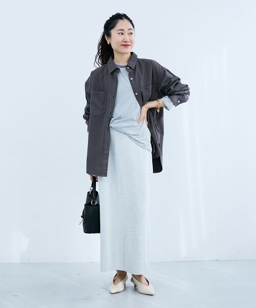 le.coeur blanc（ルクールブラン）の「スウェットライクニットスカート（スカート・レディース・ライトグレー/チャコールグレー・38）」の22枚目の写真