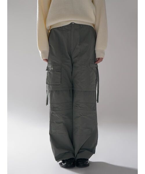 :ETHROF(イーサオブ)の「FAKE LAYERED CARGO WIDE PANTS(カーゴパンツ・レディース・カーキ/ブラック・MEDIUM)」の14枚目の写真