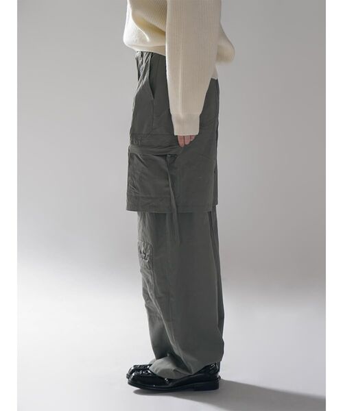 :ETHROF(イーサオブ)の「FAKE LAYERED CARGO WIDE PANTS(カーゴパンツ・レディース・カーキ/ブラック・MEDIUM)」の15枚目の写真