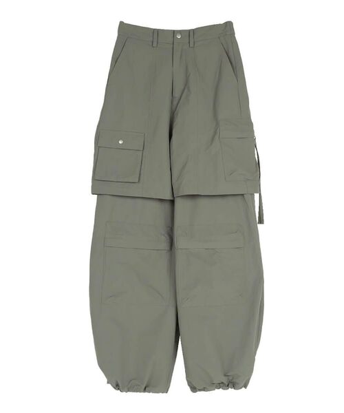 :ETHROF(イーサオブ)の「FAKE LAYERED CARGO WIDE PANTS(カーゴパンツ・レディース・カーキ/ブラック・MEDIUM)」の17枚目の写真