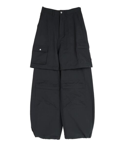 :ETHROF(イーサオブ)の「FAKE LAYERED CARGO WIDE PANTS(カーゴパンツ・レディース・カーキ/ブラック・MEDIUM)」の18枚目の写真