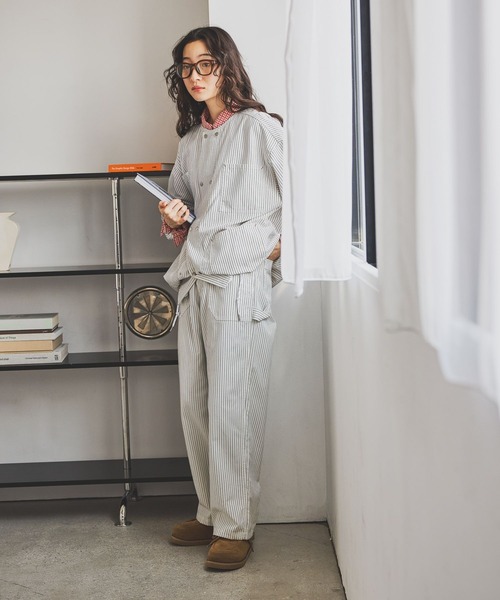 niko and...（ニコアンド）の「オックスダブルボタンカバーオール（カバーオール・レディース・アイボリー/チャコール/ナチュラル・LARGE/MEDIUM）」の7枚目の写真