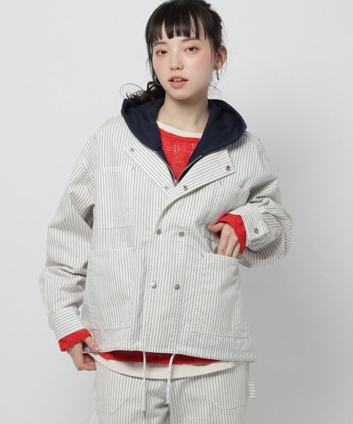 niko and...（ニコアンド）の「オックスダブルボタンカバーオール（カバーオール・レディース・アイボリー/チャコール/ナチュラル・LARGE/MEDIUM）」の19枚目の写真