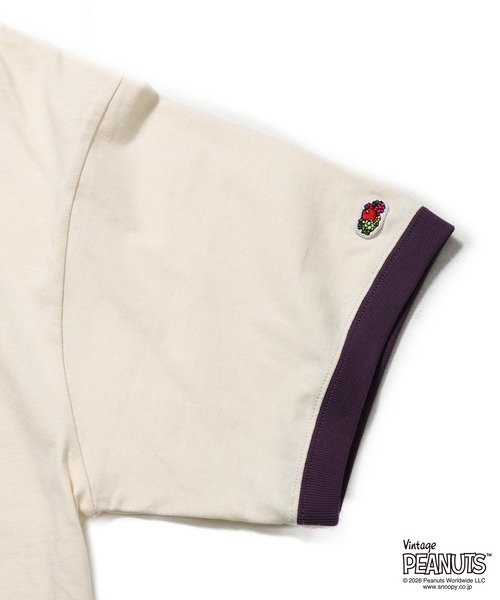 FRUIT OF THE LOOM(フルーツオブザルーム)の「FTL x PEANUTS 19/-スラブ天竺4 / ピーナッツ コラボ 半袖Tシャツ / LAZY DAYS(Tシャツ/カットソー・メンズ・アイボリー・M/L/S)」の5枚目の写真