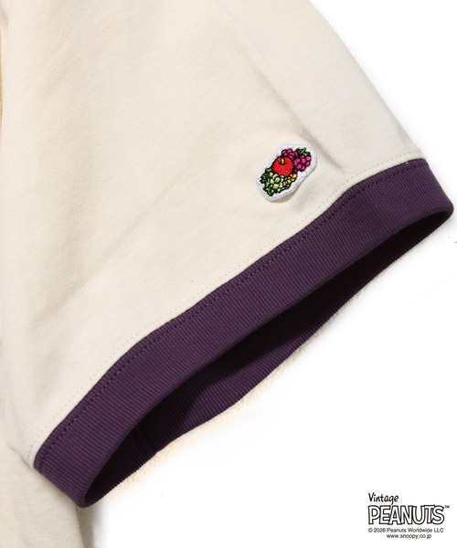 FRUIT OF THE LOOM(フルーツオブザルーム)の「FTL x PEANUTS 19/-スラブ天竺4 / ピーナッツ コラボ 半袖Tシャツ / LAZY DAYS(Tシャツ/カットソー・メンズ・アイボリー・M/L/S)」の6枚目の写真