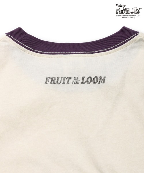 FRUIT OF THE LOOM(フルーツオブザルーム)の「FTL x PEANUTS 19/-スラブ天竺4 / ピーナッツ コラボ 半袖Tシャツ / LAZY DAYS(Tシャツ/カットソー・メンズ・アイボリー・M/L/S)」の8枚目の写真