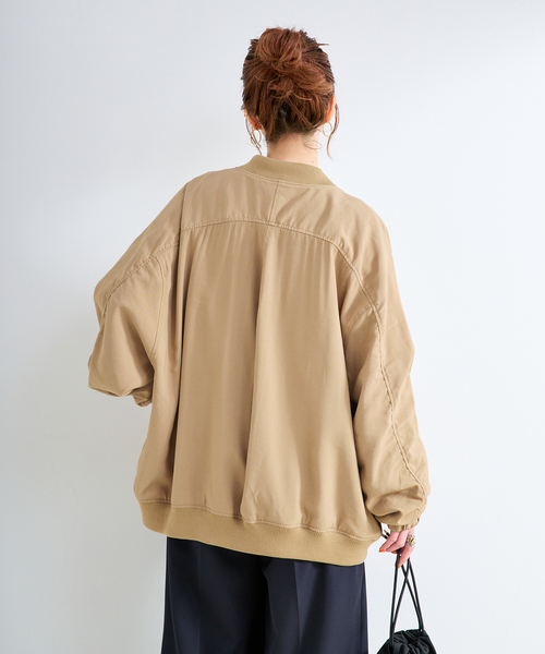 B.C STOCK(ベーセーストック)の「レーヨンツイルブルゾン(ブルゾン・レディース・ベージュ/ブラック・FREE)」の16枚目の写真