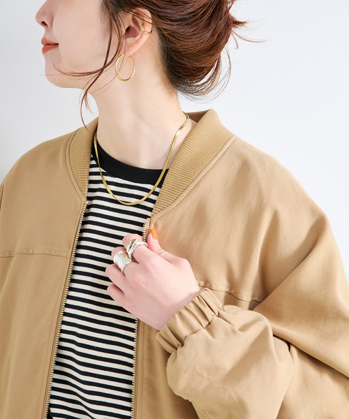 B.C STOCK(ベーセーストック)の「レーヨンツイルブルゾン(ブルゾン・レディース・ベージュ/ブラック・FREE)」の17枚目の写真