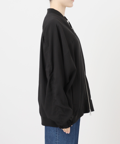 B.C STOCK(ベーセーストック)の「レーヨンツイルブルゾン(ブルゾン・レディース・ベージュ/ブラック・FREE)」の7枚目の写真