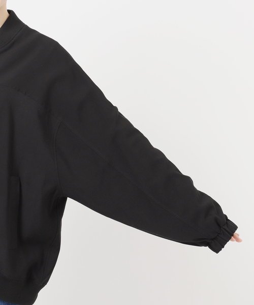 B.C STOCK(ベーセーストック)の「レーヨンツイルブルゾン(ブルゾン・レディース・ベージュ/ブラック・FREE)」の8枚目の写真