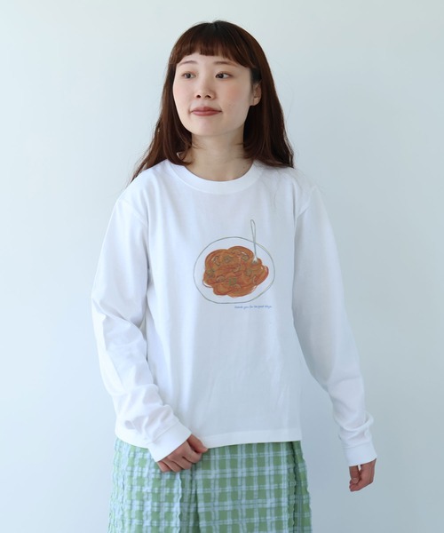 bulle de savon（ビュルデサボン）の「【別注】ナポリタン ロンＴ（Tシャツ/カットソー・レディース・ホワイト・FREE）」の4枚目の写真