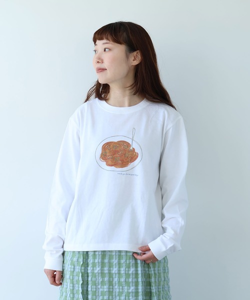 bulle de savon（ビュルデサボン）の「【別注】ナポリタン ロンＴ（Tシャツ/カットソー・レディース・ホワイト・FREE）」の3枚目の写真