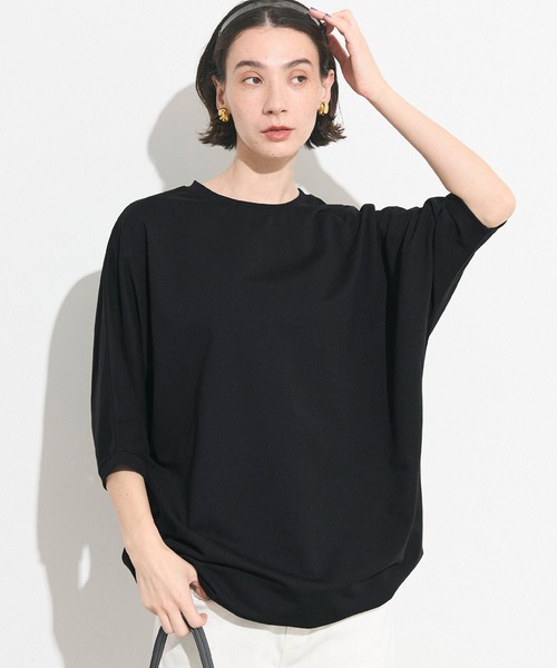 coca(coca)(コカ)の「ミニ裏毛ドルマンスリーブチュニック(チュニック・レディース・グレー/ブラック・M/L)」の1枚目の写真