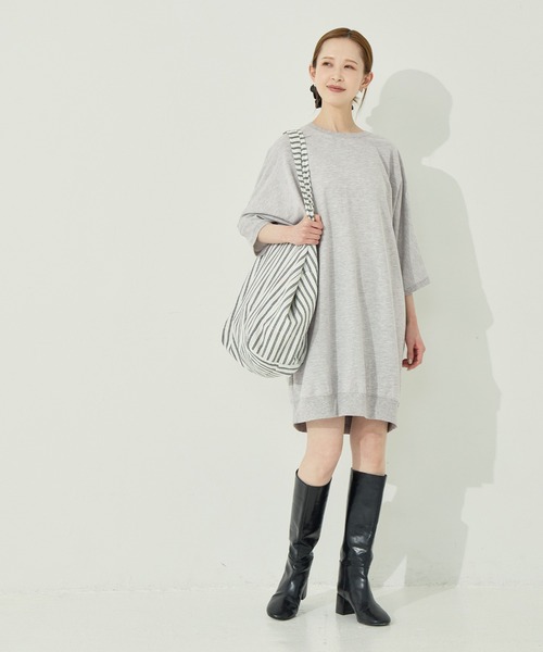 coca(coca)(コカ)の「ミニ裏毛ドルマンスリーブチュニック(チュニック・レディース・グレー/ブラック・M/L)」の7枚目の写真