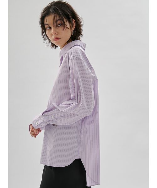 emmi（エミ）の「【ONLINE限定カラーあり】ストライプベーシックシャツ（シャツ/ブラウス・レディース・ピンク/ホワイト/ミント/ブルー・F）」の7枚目の写真