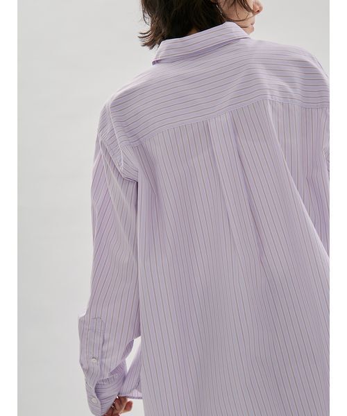 emmi（エミ）の「【ONLINE限定カラーあり】ストライプベーシックシャツ（シャツ/ブラウス・レディース・ピンク/ホワイト/ミント/ブルー・F）」の8枚目の写真