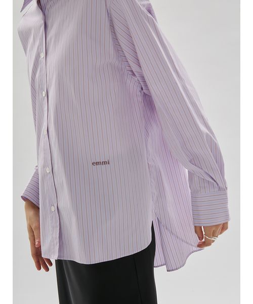 emmi（エミ）の「【ONLINE限定カラーあり】ストライプベーシックシャツ（シャツ/ブラウス・レディース・ピンク/ホワイト/ミント/ブルー・F）」の11枚目の写真