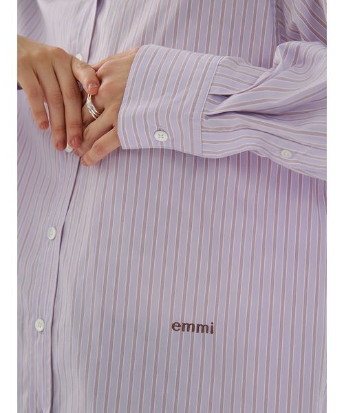 emmi（エミ）の「【ONLINE限定カラーあり】ストライプベーシックシャツ（シャツ/ブラウス・レディース・ピンク/ホワイト/ミント/ブルー・F）」の12枚目の写真