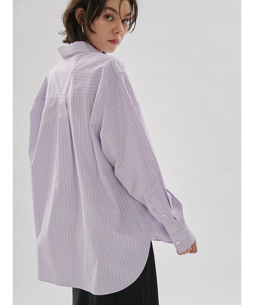 emmi（エミ）の「【ONLINE限定カラーあり】ストライプベーシックシャツ（シャツ/ブラウス・レディース・ピンク/ホワイト/ミント/ブルー・F）」の13枚目の写真