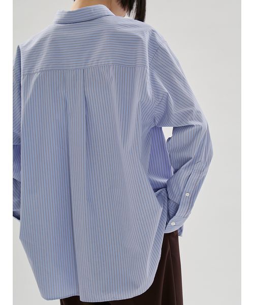 emmi（エミ）の「【ONLINE限定カラーあり】ストライプベーシックシャツ（シャツ/ブラウス・レディース・ピンク/ホワイト/ミント/ブルー・F）」の19枚目の写真