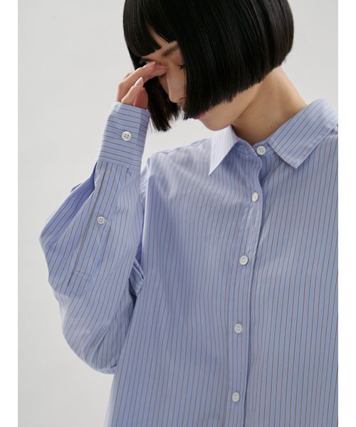 emmi（エミ）の「【ONLINE限定カラーあり】ストライプベーシックシャツ（シャツ/ブラウス・レディース・ピンク/ホワイト/ミント/ブルー・F）」の20枚目の写真