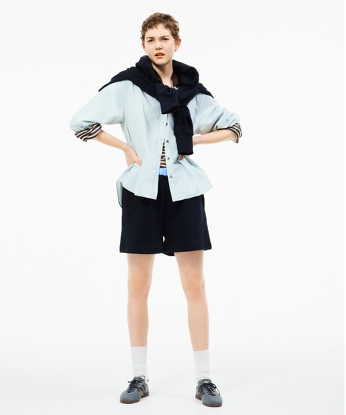 emmi(エミ)の「【ONLINE限定カラーあり】ストライプベーシックシャツ(シャツ/ブラウス・レディース・ピンク/ホワイト/ミント/ブルー・F)」の3枚目の写真