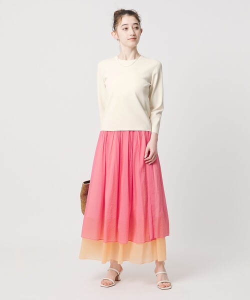 UNITED ARROWS(ユナイテッドアローズ)の「コンパクト クルーネック ニット ‐ウォッシャブル‐(ニット/セーター・レディース・オフホワイト/レッド/ネイビー・FREE)」の9枚目の写真