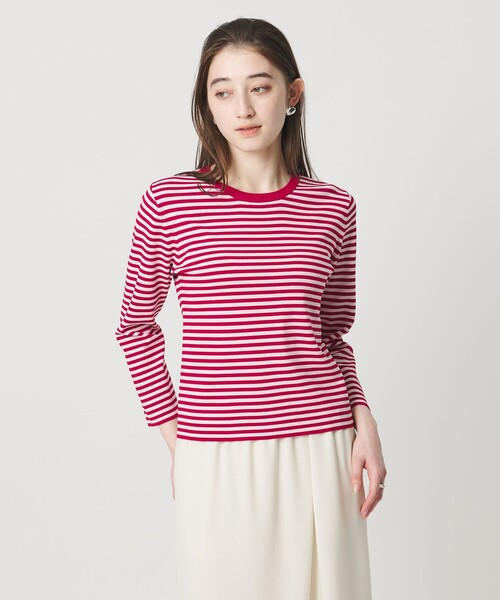 UNITED ARROWS(ユナイテッドアローズ)の「コンパクト クルーネック ニット ‐ウォッシャブル‐(ニット/セーター・レディース・オフホワイト/レッド/ネイビー・FREE)」の10枚目の写真