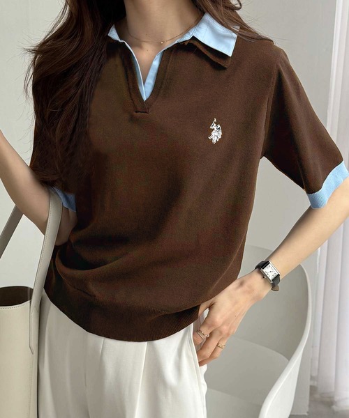 セール】【新色追加】GeeRA別注【U.S. POLO ASSN.】シャツ襟レイヤード