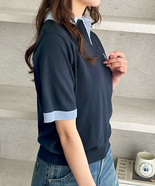 セール】GeeRA別注【U.S. POLO ASSN.】シャツ襟レイヤードポロニット
