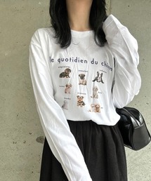 etta（エタ）の「犬いっぱいロンT／長袖Tシャツ（Tシャツ/カットソー）」