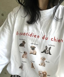 etta（エタ）の「犬いっぱいロンT／長袖Tシャツ（Tシャツ/カットソー）」