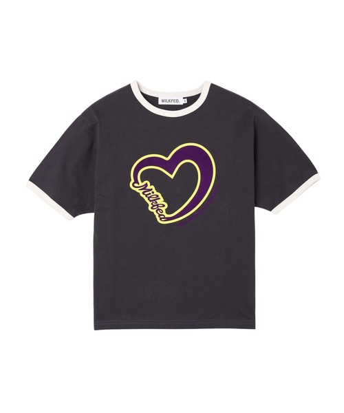 MILKFED.(ミルクフェド)の「HEART LOGO FLOCK PRINT RINGER TEE(Tシャツ/カットソー・レディース・ライトブルー/オートミール/チャコール・S/M)」の20枚目の写真