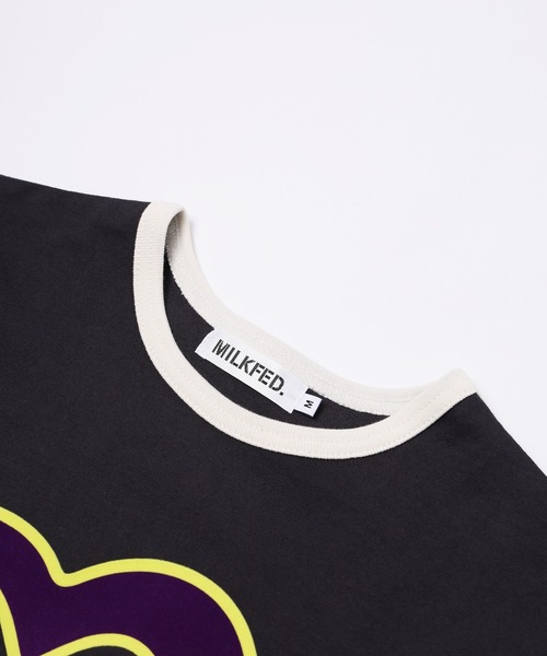MILKFED.(ミルクフェド)の「HEART LOGO FLOCK PRINT RINGER TEE(Tシャツ/カットソー・レディース・ライトブルー/オートミール/チャコール・S/M)」の22枚目の写真
