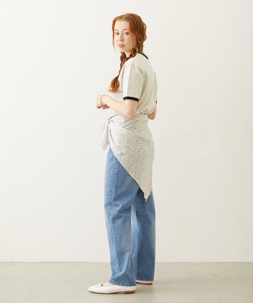 MILKFED.(ミルクフェド)の「HEART LOGO FLOCK PRINT RINGER TEE(Tシャツ/カットソー・レディース・ライトブルー/オートミール/チャコール・S/M)」の8枚目の写真