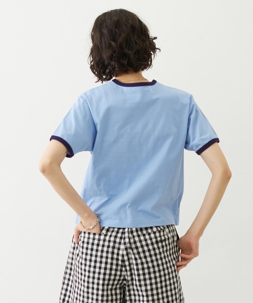 MILKFED.(ミルクフェド)の「HEART LOGO FLOCK PRINT RINGER TEE(Tシャツ/カットソー・レディース・ライトブルー/オートミール/チャコール・S/M)」の12枚目の写真