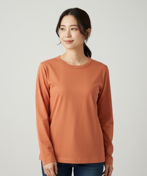 BACKYARD FAMILY(バックヤードファミリー)の「USAコットン長袖Tシャツ(Tシャツ/カットソー・レディース・ブラウン/オレンジ/ブラック/アイボリー・L/M)」の12枚目の写真