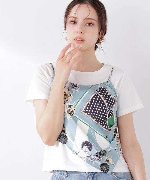 EDIT COLOGNE（エディットコロン）の「＜Ｅ＞ビスチェ付きカットソー / 1216167400（Tシャツ/カットソー・レディース・ベージュ/ライトグリーン・FREE）」の2枚目の写真