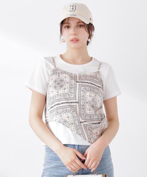 EDIT COLOGNE（エディットコロン）の「＜Ｅ＞ビスチェ付きカットソー / 1216167400（Tシャツ/カットソー・レディース・ベージュ/ライトグリーン・FREE）」の3枚目の写真