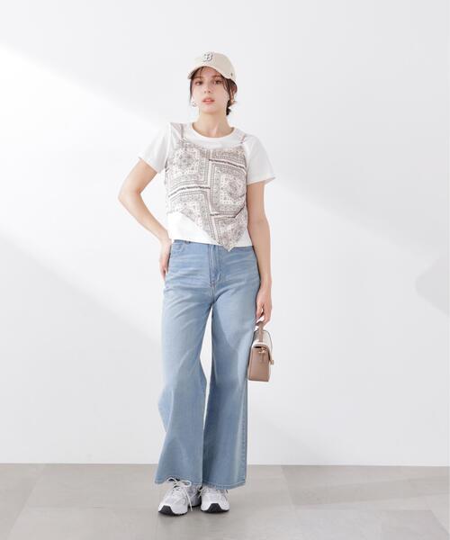 EDIT COLOGNE（エディットコロン）の「＜Ｅ＞ビスチェ付きカットソー / 1216167400（Tシャツ/カットソー・レディース・ベージュ/ライトグリーン・FREE）」の4枚目の写真