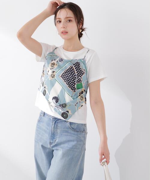EDIT COLOGNE（エディットコロン）の「＜Ｅ＞ビスチェ付きカットソー / 1216167400（Tシャツ/カットソー・レディース・ベージュ/ライトグリーン・FREE）」の17枚目の写真