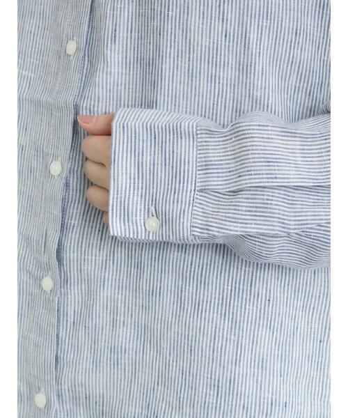 Samansa Mos2（サマンサ モスモス）の「リネンシャツ（シャツ/ブラウス・レディース・オフホワイト/ベージュ/チェック/ストライプ・F）」の15枚目の写真