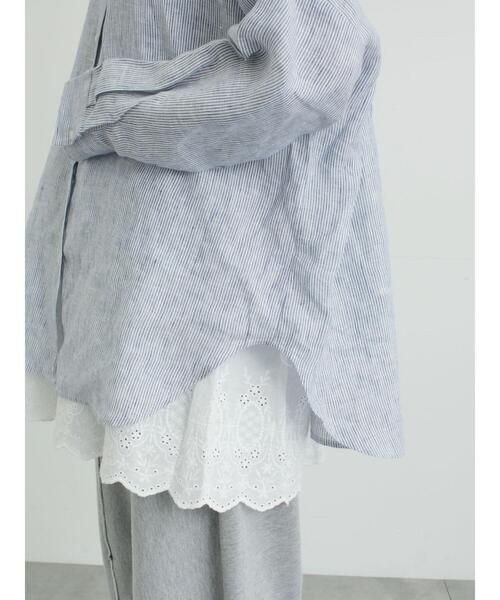 Samansa Mos2（サマンサ モスモス）の「リネンシャツ（シャツ/ブラウス・レディース・オフホワイト/ベージュ/チェック/ストライプ・F）」の16枚目の写真