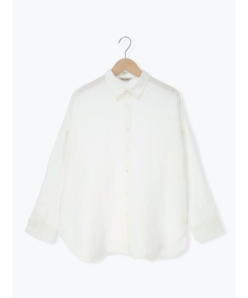 Samansa Mos2（サマンサ モスモス）の「リネンシャツ（シャツ/ブラウス・レディース・オフホワイト/ベージュ/チェック/ストライプ・F）」の18枚目の写真